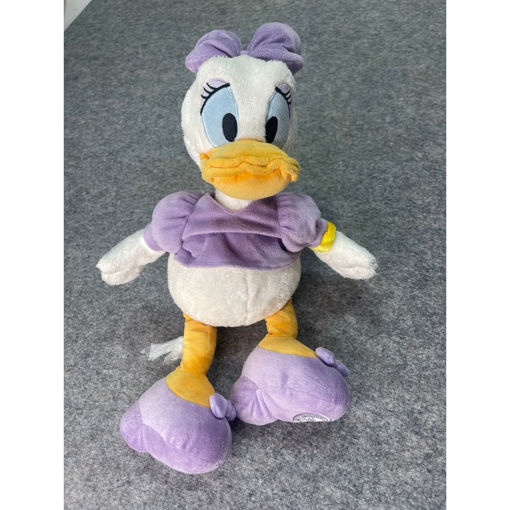 Disney Daisy Duck Plush Purple Dress &‎ Bow Gold Bracelet Authentic Store Toy